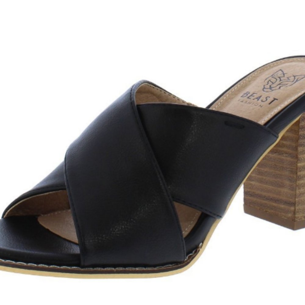 New Black Cross Open Toe